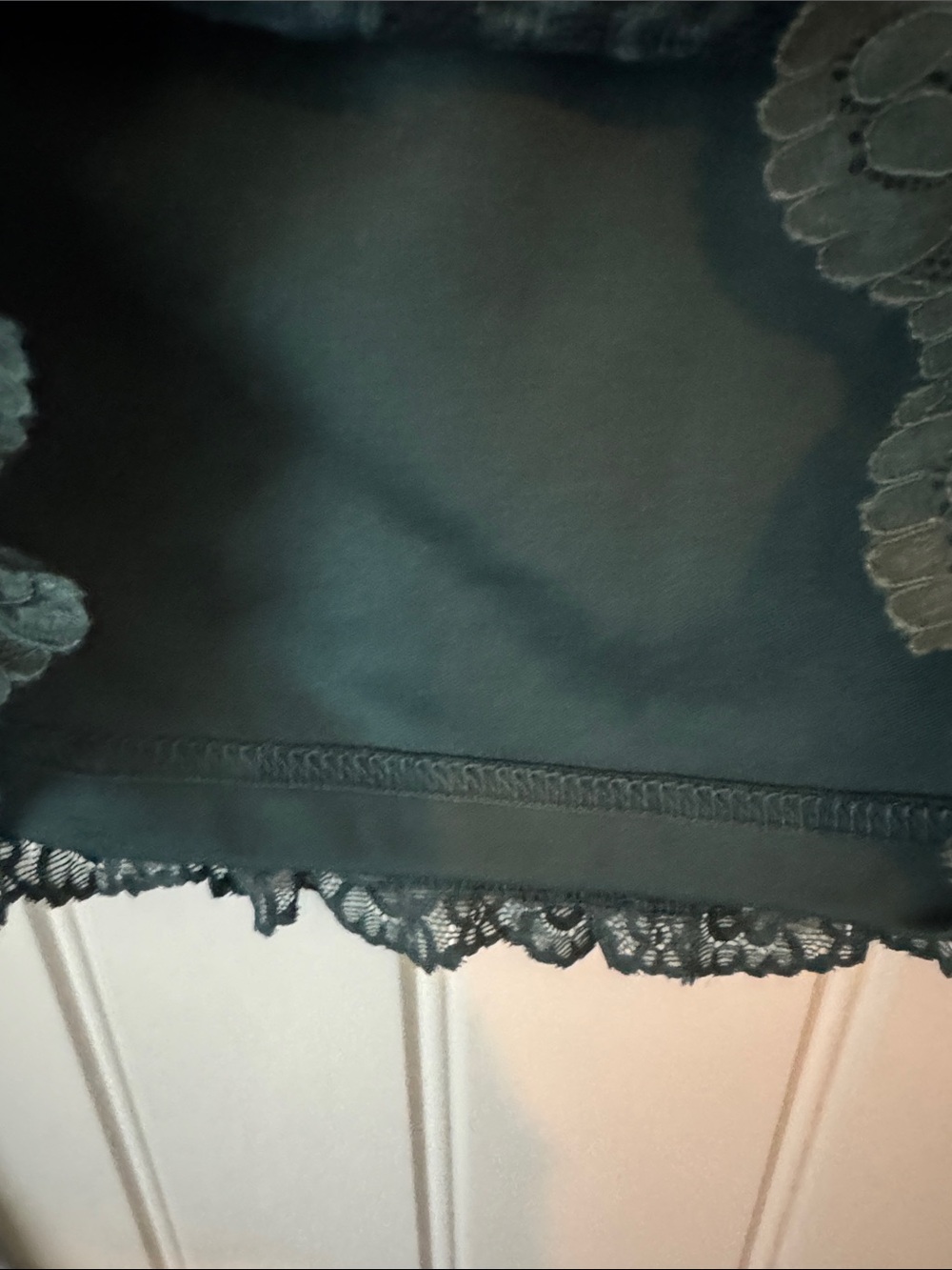 Altar'd State Dark Green Lace Long-Sleeve V-Neck Top - Picture 5 of 6